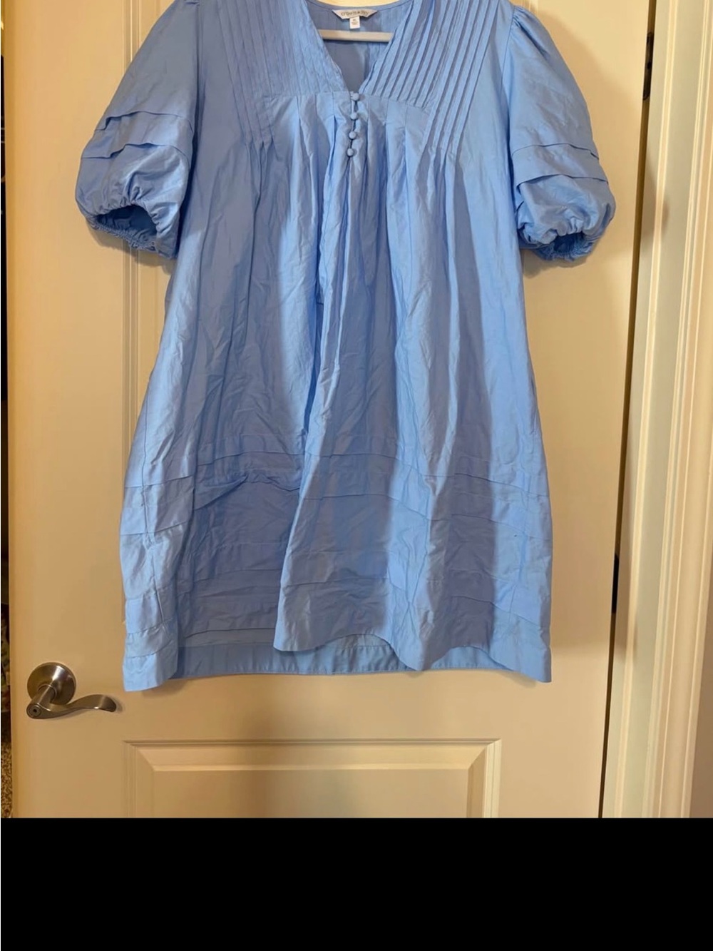 crown & ivy Light Blue Puff Sleeve Tunic Dress